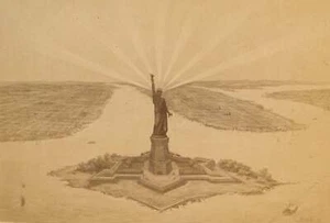 Bartholdi - STATUE OF LIBERTY  - Period Albumen Design Photograph - Picture 1 of 2