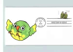 ANIMALI DOMESTICI; dipinti a mano, coppia di PARACCHETTI, cartone animato Baby Parakeet, 2016 # 1 di 1 realizzati - Foto 1 di 1
