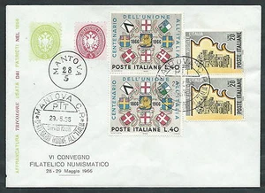 1966 ITALIA BUSTA SPECIALE CONVEGNO FILATELICO MANTOVA - ED - Picture 1 of 1
