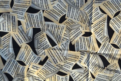 TELA DE PARTITURAS DE UNA YARDA de colección Foto 1 de 2