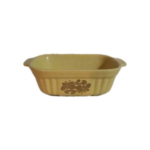 Pfaltzgraff Village Pattern Yellow Ribbed Baking Dish Loaf Pan 1983 Vintage 16oz - Picture 1 of 7