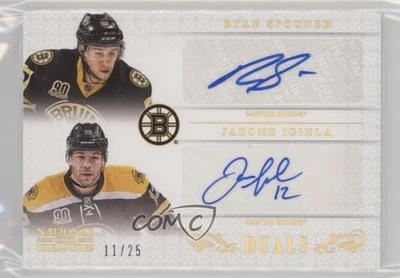 2013 National Treasures Duals Gold Holofoil /25 Jarome Iginla Rookie Auto RC HOF - Image 1 of 2