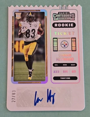 2022 Panini Contenders CONNOR HEYWARD Rookie Ticket Stub Auto #/83 RC Steelers  - Image 1 of 3