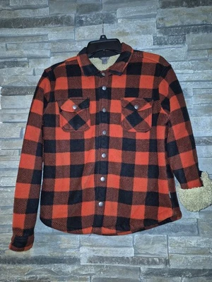 Sherpa Eddie Bauer rojo y negro Buffalo Check niños 14/16 (funciona pequeño 12/14) Foto 1 de 4