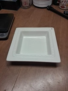 NORA FLEMING Pearl Dot 8.5" SQUARE DISH / COCKTAIL NAPKIN HOLDER Euc+ Bin 145 - Picture 1 of 3