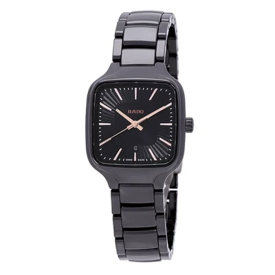 Rado True Square Quartz Black Dial Ladies Watch R27080172 - Image 1 of 3