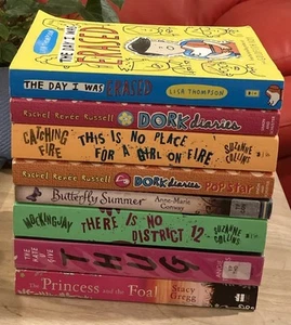 8 Children’s Books. Used Condition Including Dork Diaries & Butterfly Summer - Picture 1 of 4