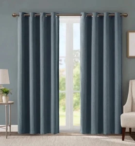 SunSmart Total Blackout Lined Panel Pair with Grommets, Indigo Blue 52” x 84” - Picture 1 of 5