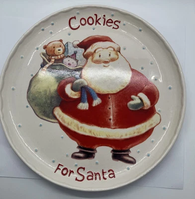 HALLMARK Cookies for Santa Stoneware Plate 9 1/8" Diameter Christmas Holiday  - Image 1 of 4