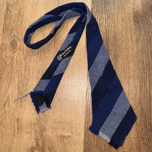 Vtg 30s 40s Mens Tie Necktie Native American Sprite Line Frayed Hand Woven Wool - Picture 1 of 7