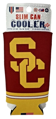 USC Trojans 2 Sided Design Tall Slim Can Cooler NCAA Made in America - Image 1 of 3