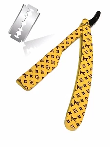 Classic Straight Steel Edge Barber Razor Folding Shaving Knife + Free Blades USA - Picture 1 of 2