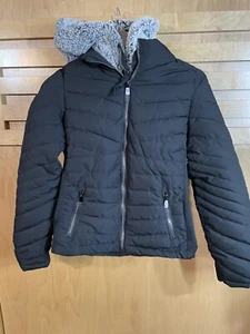 Snobbish Youth Girls Double Lining Puffer Jacket Sz S Full Zip Hoodie Black NWT - Picture 1 of 12