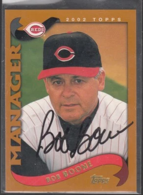 BOB BOONE 2002 Topps #304 Cincinnati Reds Manager Auto TTM/IP Signed Autographed - Image 1 of 2