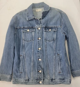 MADEWELL Classic Blue Denim Trucker Jacket Medium Wash Women's Size M Medium - Picture 1 of 8