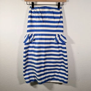 Lilly Pulitzer Maybell trägerloses Kleid Swizzle Streifen Wert blau Damengröße 8 - Bild 1 von 5