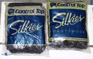 NOS sealed Silkies Control Top Pantyhose Support Legs QUEEN Off-Black 756/134 - Picture 1 of 3