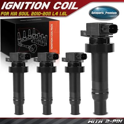 Bobina de ignição 4x para Kia Soul 2010-2011 Rio 2018-2021 Seltos 2021-2023 L4 1.6L - Imagem 1 de 4
