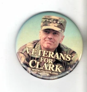 POLITIK MILITARIA ANSTECKNADEL (2004) VETERANEN für (General Wesley Clark" NH Primary - Bild 1 von 1