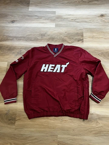 Vintage NBA Miami Heat Carl Banks G-lll Warm Up Pull Over Pullover Jacket XXL Cover