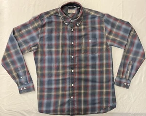 Weatherproof Plaid Long Sleeve Mens Medium Chest Pocket Blue Winter Casual Shirt - Picture 1 of 8