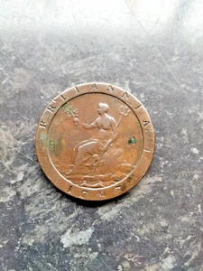 GEORGIUS III - D:G - REX. 1797 BRITANNIA KÖNIG GEORGE PFENNIG KUPFERKARRENRAD - Bild 1 von 3