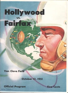 1951 Oct 12 \ HOLLYWOOD vs FAIRFAX California H.S. football program COCA-COLA - Picture 1 of 3