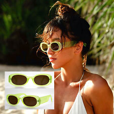 Gafas de Sol Mujer Matriz Rectangular Oval Montura Gruesa Verde Flou Marrón