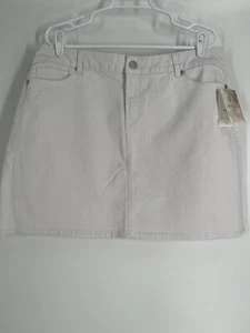 A BEAUTIFUL MIND women's NWT white denim skirt size 14/16 stretch pockets short - Picture 1 of 12