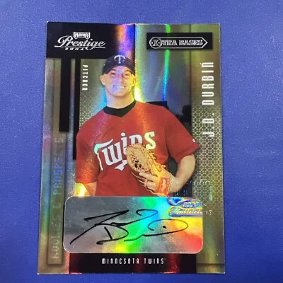 2004 Playoff Prestige Rookies & Prospects Xtra Bases Green 46/100 JD Durbin Auto - Image 1 of 4