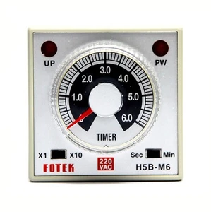 Temporizador industrial DIN 48 1 pieza H5B-M6-220V 6S / 60S / 6M / 60M AC220V Fotek H5B-M6 - Imagen 1 de 10