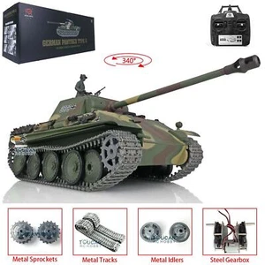 Pistola Henglong 1/16 7.0 mejorada Panther G RTR RC 3879 pistas metálicas IR BB - Imagen 1 de 12
