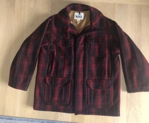 VTG Woolrich Mackinaw Wool Jacket Buffalo Plaid Hunting USA Made Size 44 Large - Picture 1 of 17