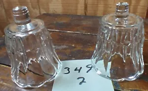 Votive Cup Set of 2 Homco Home Interior Crystal Clear Glass Scalloped Edge - Picture 1 of 6