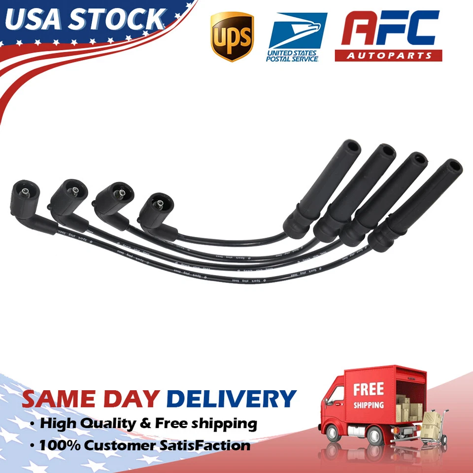 4-Spark Plug Wire Set for Chevrolet Aveo 2004-2008 Aveo5 Pontiac Daewoo L4 1.6L Foto 1 de 4