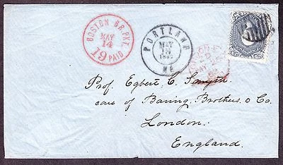 US 70b 24c Washington Steel Blue on Cover to London VF-XF w/ PF Cert SCV $1350 - Image 1 of 3