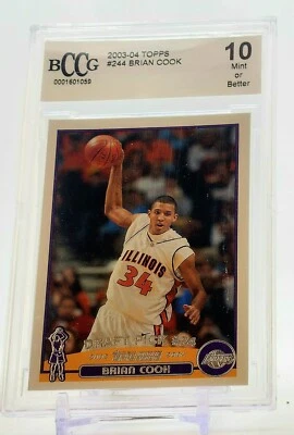 2003-04 Topps - Draft Pick Brian Cook #244 (RC) Lakers BCCG 10 - Image 1 of 2