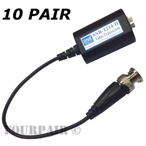 20pcs 10 Pair CCTV Camera Coax BNC AHD TVI CVI Video Balun Transceiver to CAT5e - Picture 1 of 2