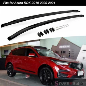 Barra de riel lateral para riel de techo de 2 piezas para Acura RDX 2019-2023 aluminio negro  - Imagen 1 de 12