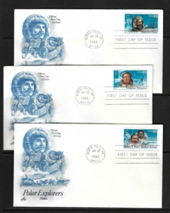 USA SC # 2220-2223 And 2223a Polar Explorers FDC . Artcraft Cachet - Picture 1 of 2