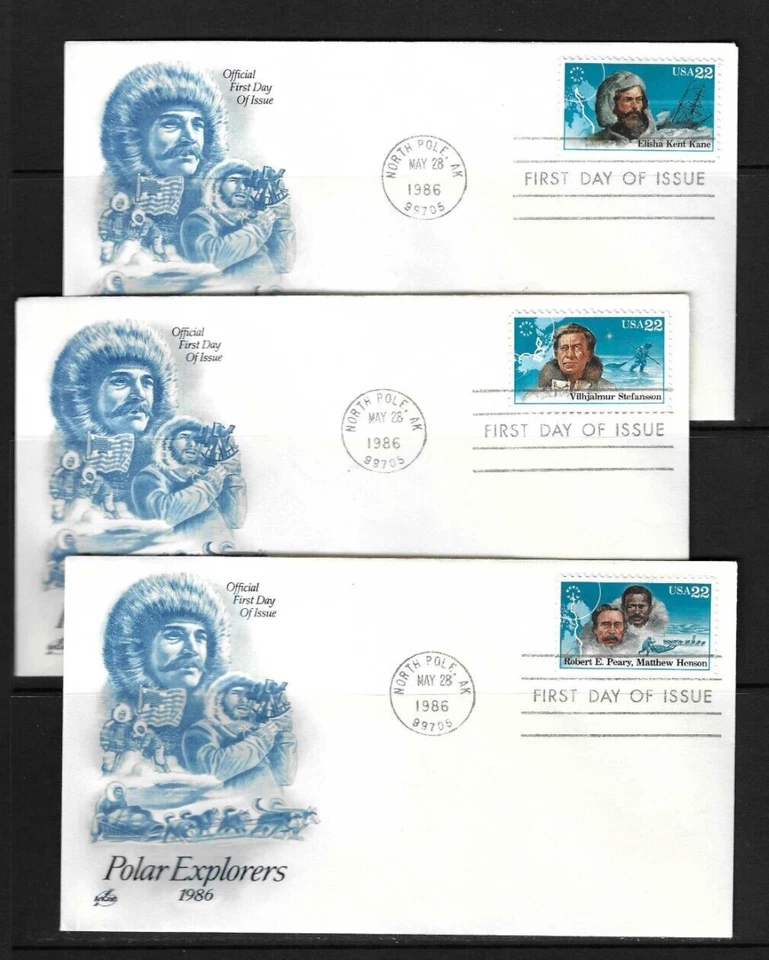 USA  SC # 2220-2223 And 2223a Polar Explorers  FDC . Artcraft Cachet - Image 1 of 2