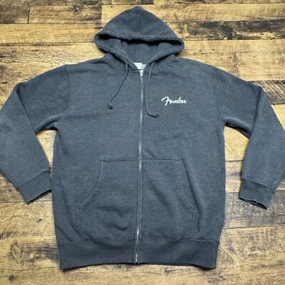 Fender Full Zip Hoodie Sweatshirt Graphic Print Rock & Roll Lifestyle M - Image 1 of 4