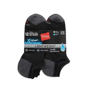 Hanes Men's 12 Pair X-Temp Lightweight Super Low No Show Socks Shoe Size 6-12 - Picture 1 of 11