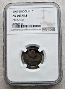 1909 Lincoln Wheat Cent 1C NGC AU Details - Picture 1 of 3