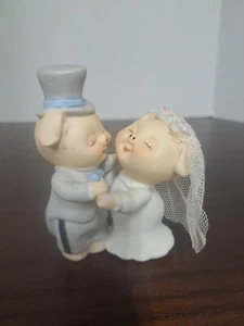 1981 Vintage Enesco Pig Bride And Groom Figurine - Picture 1 of 10
