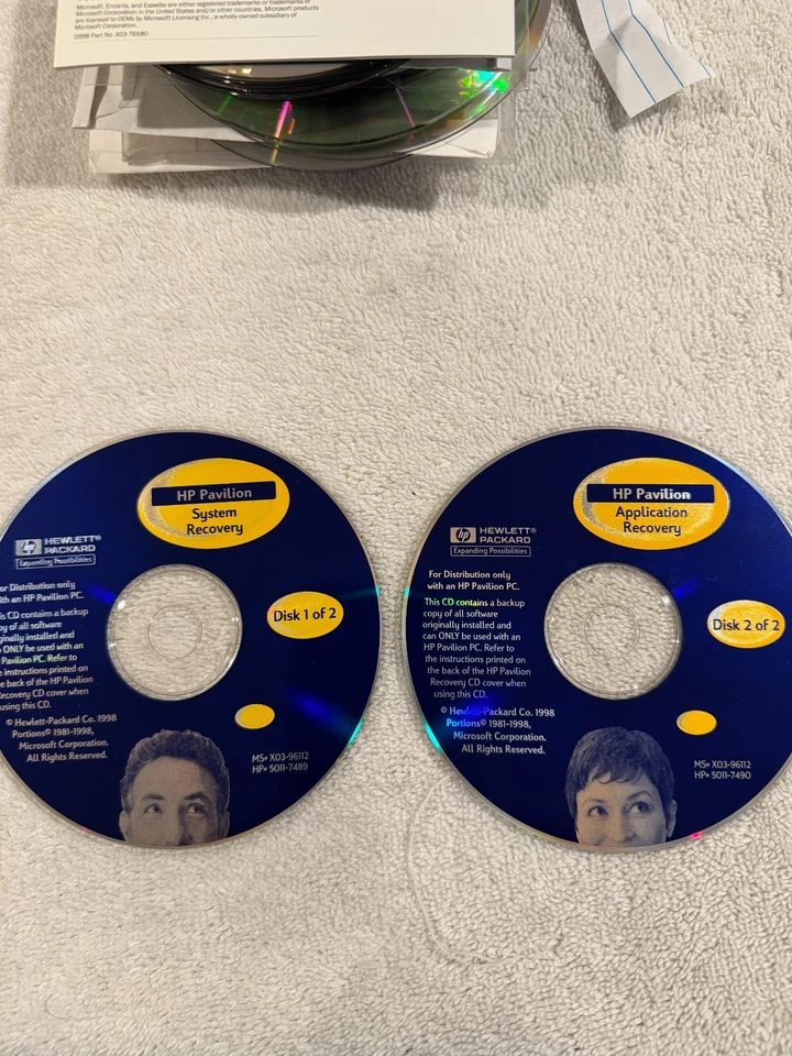 HP Pavilion Recovery 2 Disk Set - CD'S ONLY - SERIAL # NOT INCLUDED!!!! - Image 1 of 1