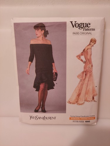 SAINT LAURENT (YSL) Abito da sera Vogue Patterns Yves Saint Laurent 1995 taglia 6 8 10 Misses 1987