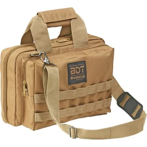 Bulldog Cases BDT917T Deluxe 2 Pistolas Range Bag con Correa y MOLLE -Bronceado - Imagen 1 de 3