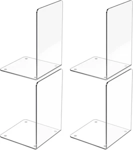Sujetalibros de acrílico 4 piezas transparentes extremos de libros estantes sujetalibros transparentes organizador libro - Imagen 1 de 12