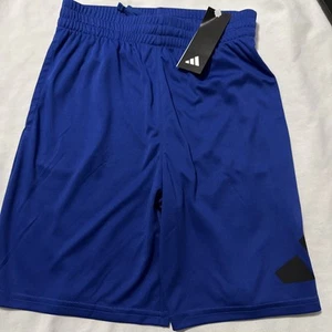 Adidas Boys' Elastic Waistband Shorts Drawstring- SZ M 10-12 New Blue - Picture 1 of 3